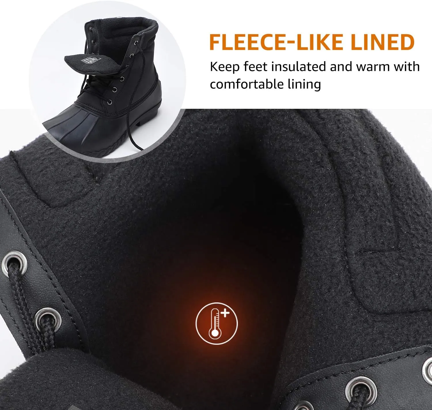 ALEADER Mens Duck Boot | Waterproof Shell | Fur Lined Insulated Winter Snow Boot