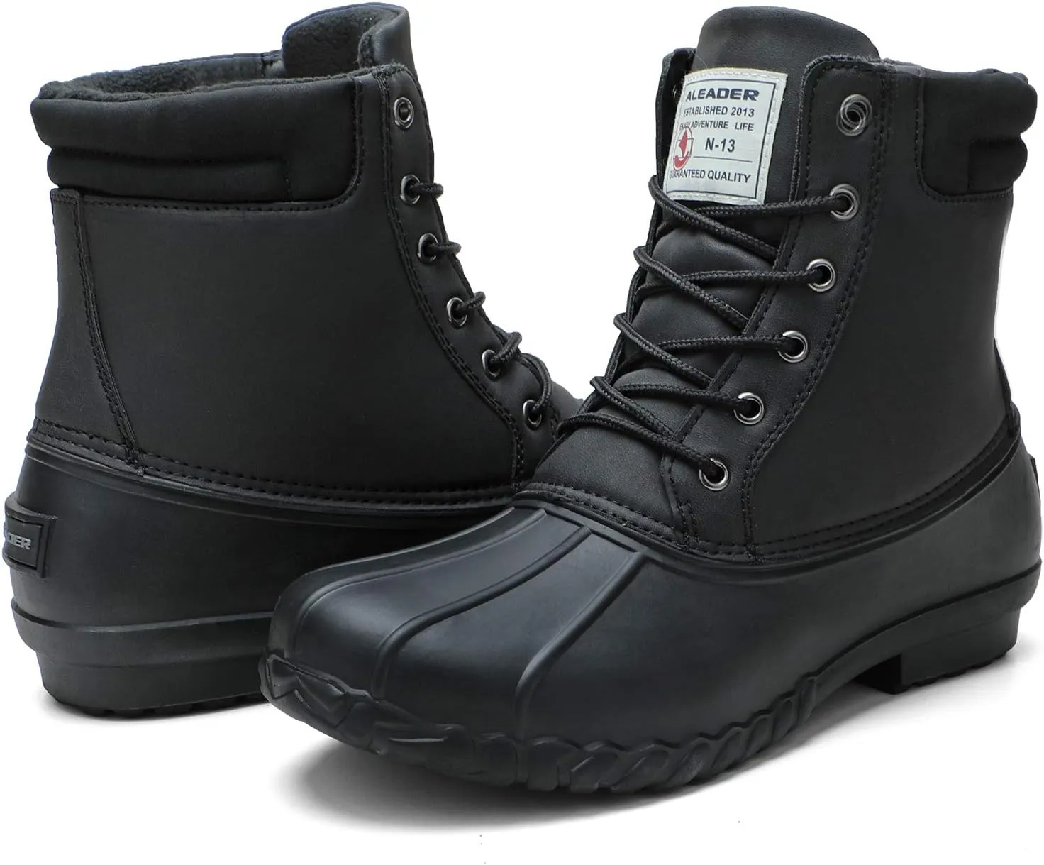 ALEADER Mens Duck Boot | Waterproof Shell | Fur Lined Insulated Winter Snow Boot