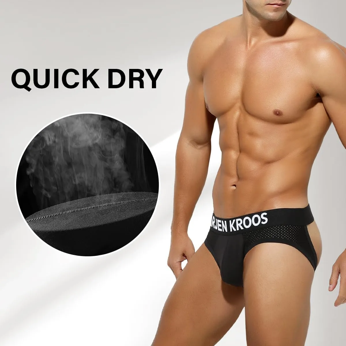 Arjen Kroos Men's Jockstrap Underwear Breathable Mesh Jock Straps Cotton Athletic Supporter