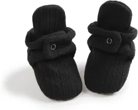 Babelvit Newborn Baby Boy Girl Soft Fleece Booties Stay On Infant Slippers Socks Shoe Non Skid Gripper Toddler First Walkers Winter Ankle Crib Shoes