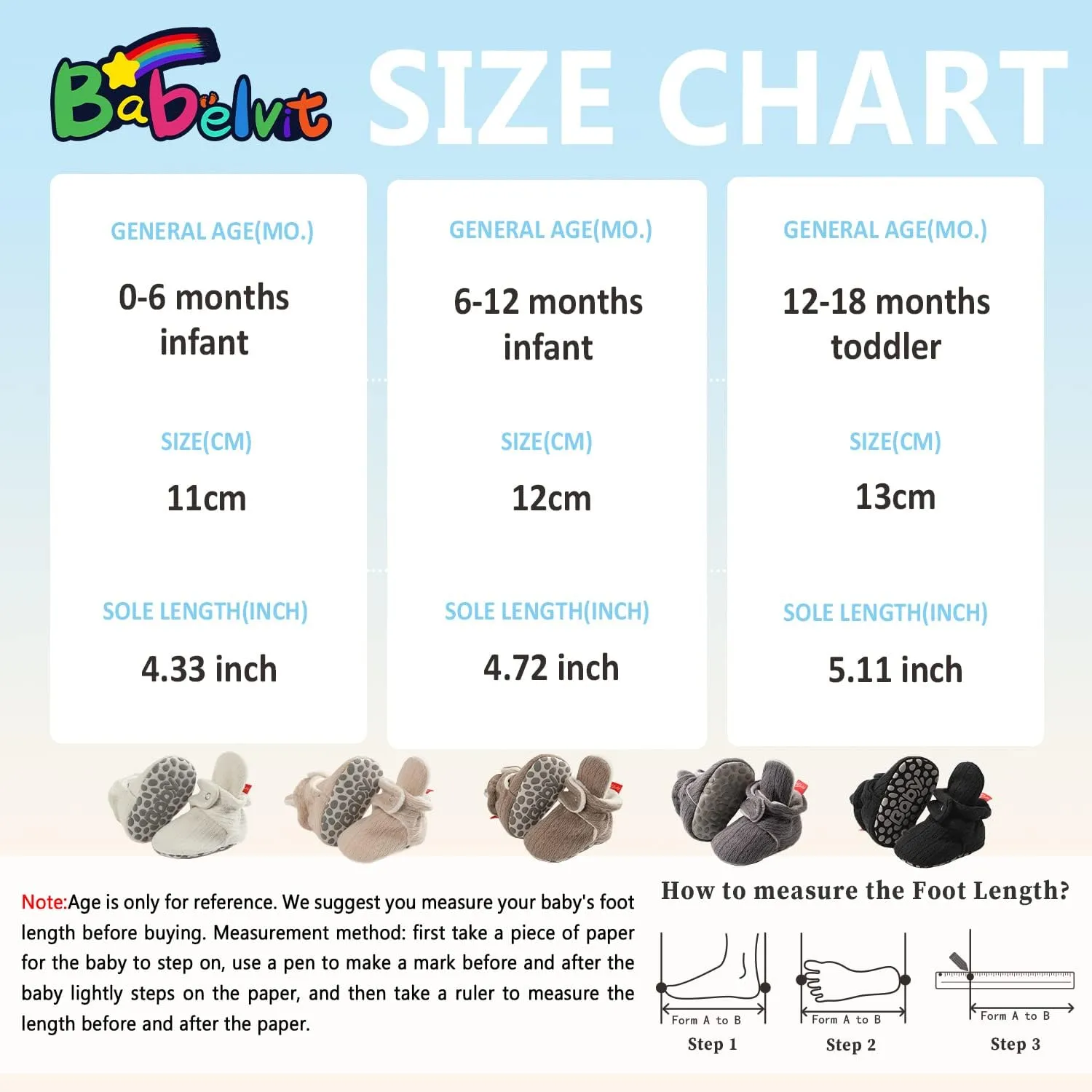 Babelvit Newborn Baby Boy Girl Soft Fleece Booties Stay On Infant Slippers Socks Shoe Non Skid Gripper Toddler First Walkers Winter Ankle Crib Shoes