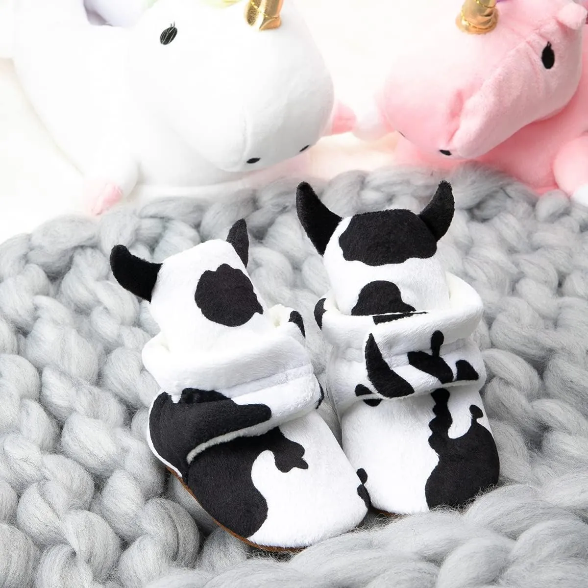Babelvit Newborn Baby Boy Girl Soft Fleece Booties Stay On Infant Slippers Socks Shoe Non Skid Gripper Toddler First Walkers Winter Ankle Crib Shoes