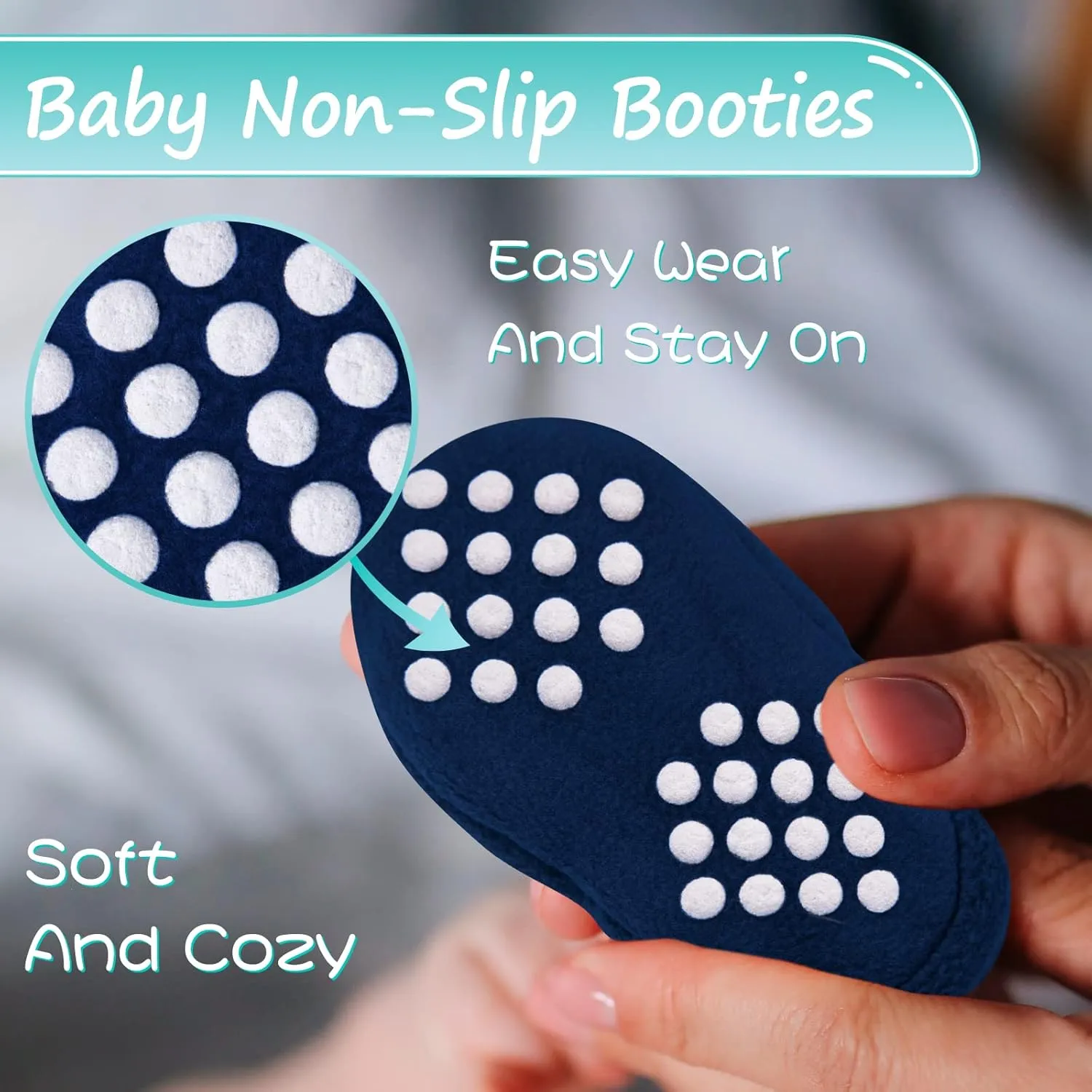 Baby Fleece Booties Newborn Unisex Booties Non-Slip Newborn Infant First Walkers Warm Shoes House Slippers for Baby Boys & Baby Girls Toddlers