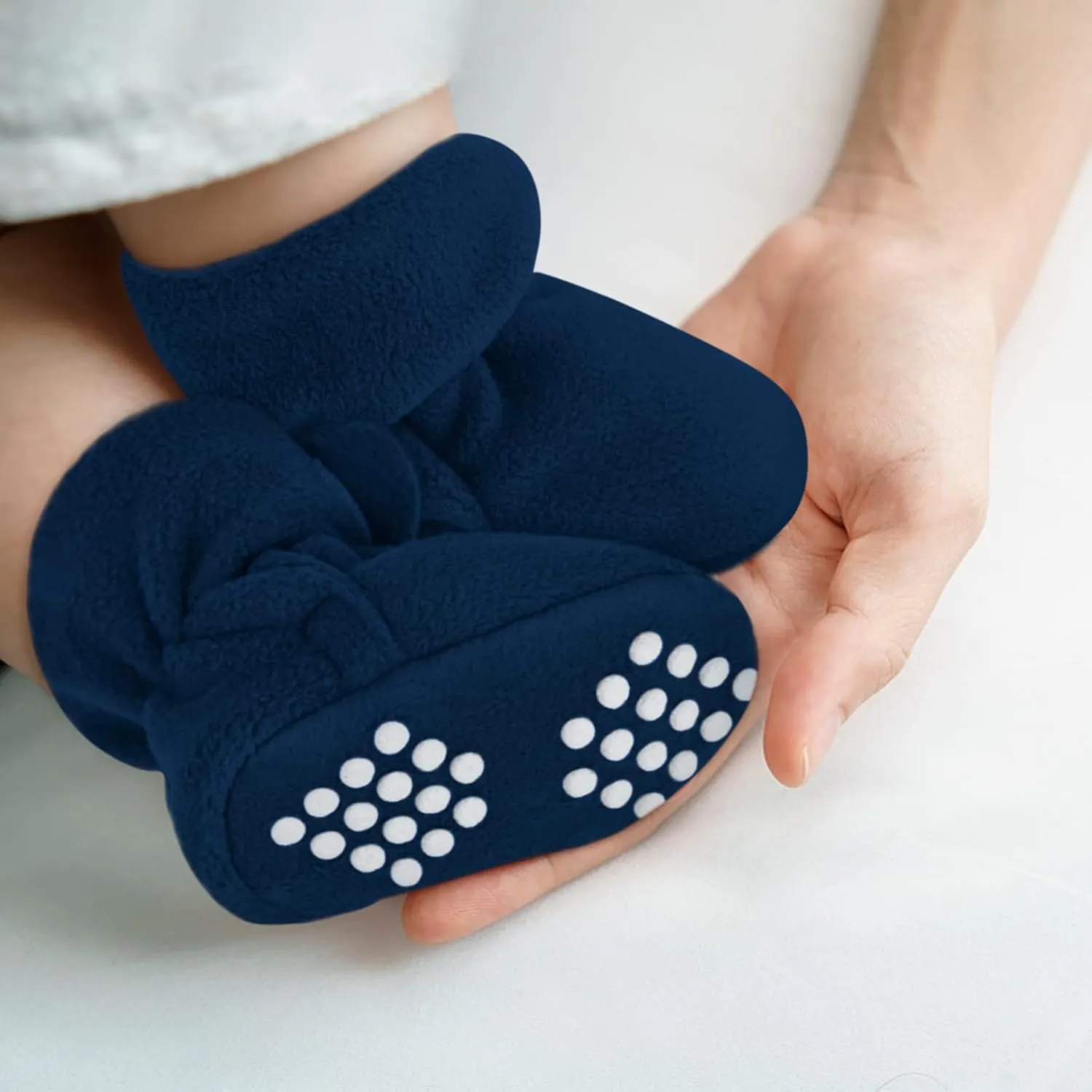 Baby Fleece Booties Newborn Unisex Booties Non-Slip Newborn Infant First Walkers Warm Shoes House Slippers for Baby Boys & Baby Girls Toddlers