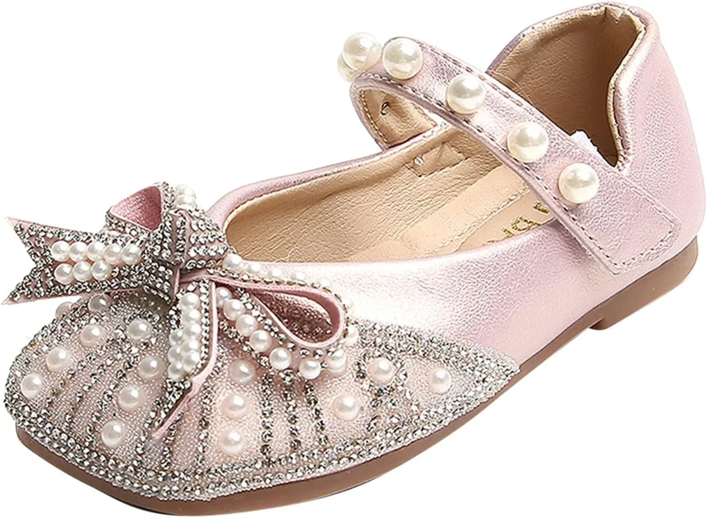 Baby Girl Shoes Non Slip Soft Sole PU Leather Girl Slip-on Ballet Flat Party School Shoe Wedding Baby Booties