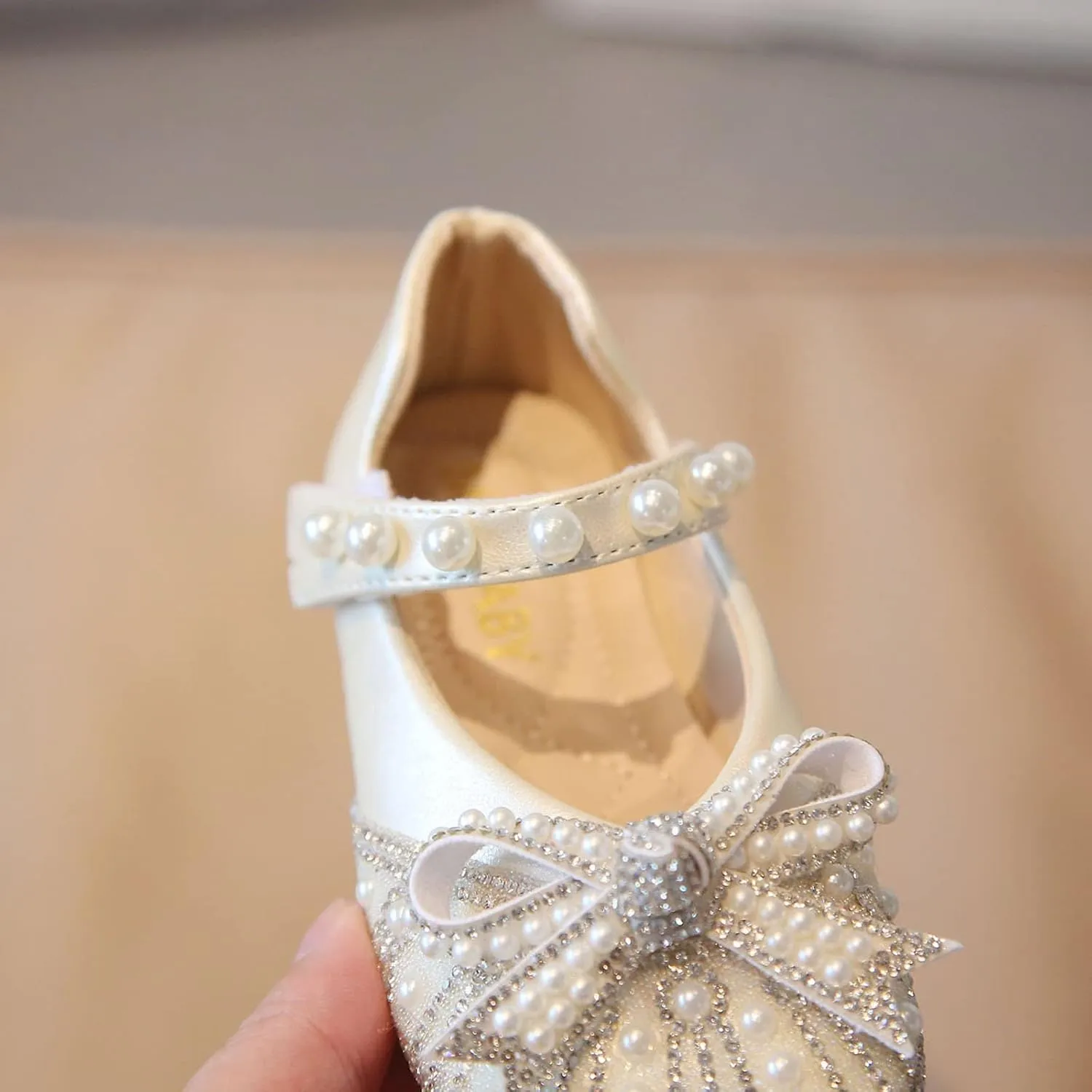 Baby Girl Shoes Non Slip Soft Sole PU Leather Girl Slip-on Ballet Flat Party School Shoe Wedding Baby Booties
