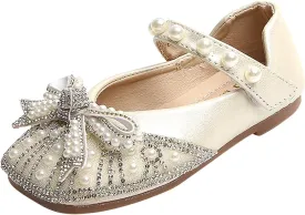 Baby Girl Shoes Non Slip Soft Sole PU Leather Girl Slip-on Ballet Flat Party School Shoe Wedding Baby Booties