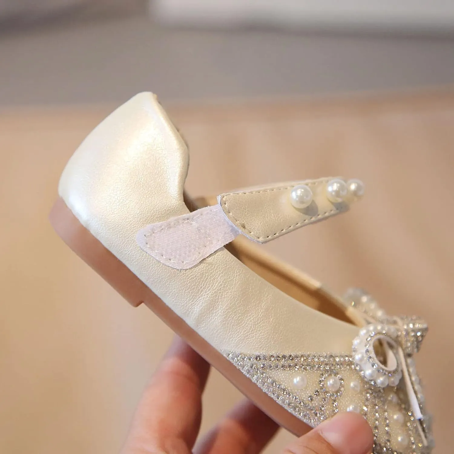 Baby Girl Shoes Non Slip Soft Sole PU Leather Girl Slip-on Ballet Flat Party School Shoe Wedding Baby Booties