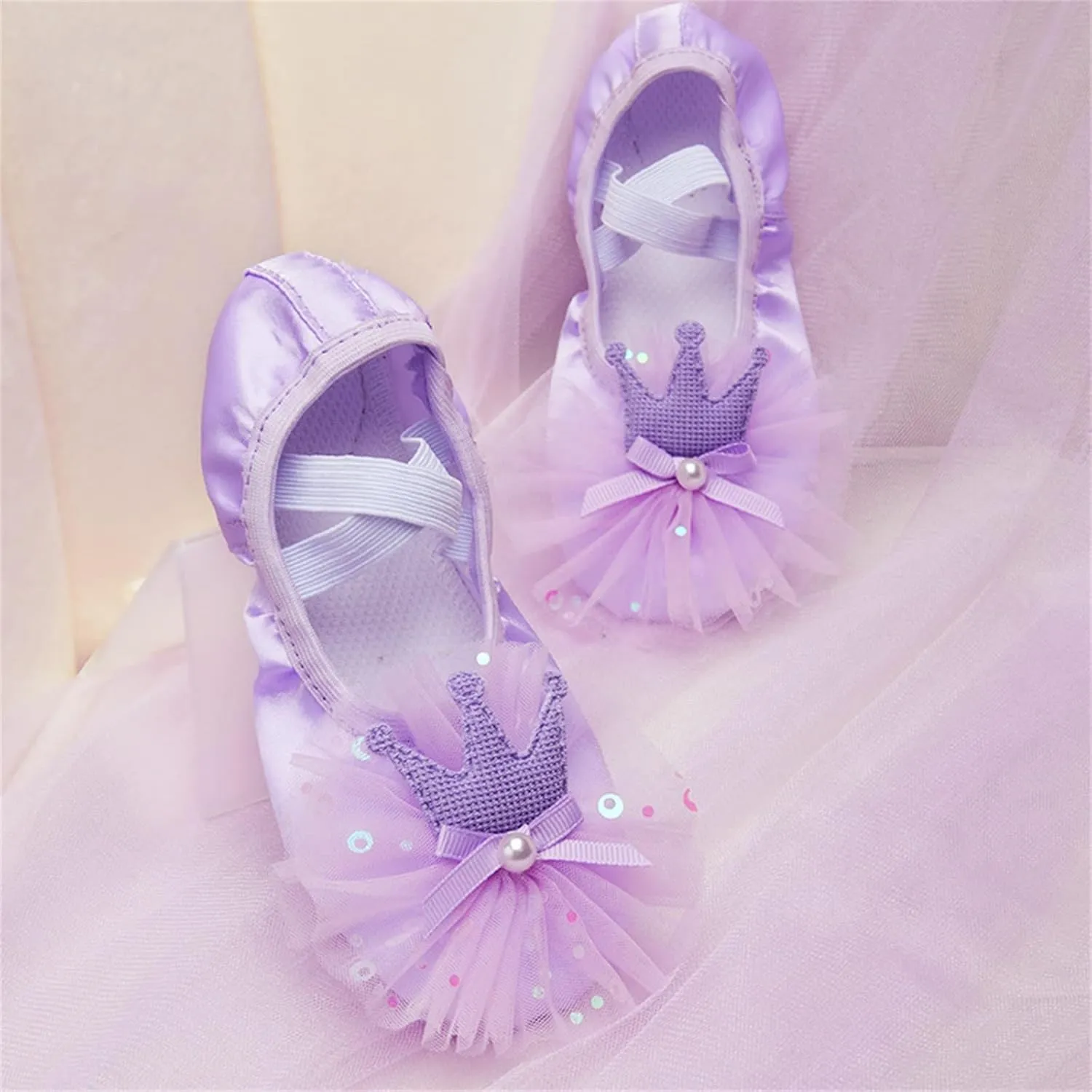 Baby Mary Jane Flats Princess Christening Baptism Premium Non Slip Soft Rubber Sole Crib Sneaker for Baptism/Crawling