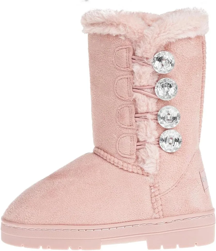 bebe Girl's Fur Lined Winter Boot with Rhinestone Details (Toddler/Little Girl/Big Girl)
