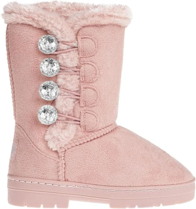 bebe Girl's Fur Lined Winter Boot with Rhinestone Details (Toddler/Little Girl/Big Girl)