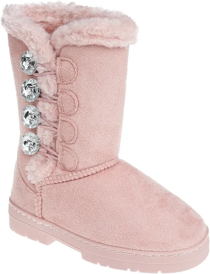bebe Girl's Fur Lined Winter Boot with Rhinestone Details (Toddler/Little Girl/Big Girl)