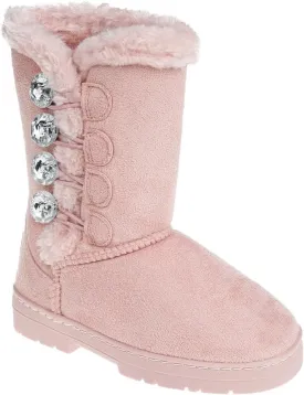 bebe Girl's Fur Lined Winter Boot with Rhinestone Details (Toddler/Little Girl/Big Girl)