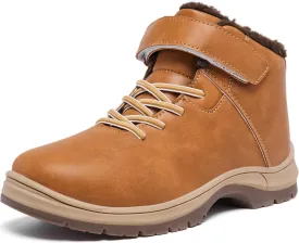 Boys Snow Boots Warm Fur Lined Non Slip Winter Shoes Lightweight Water Resistant Hiking Boot
