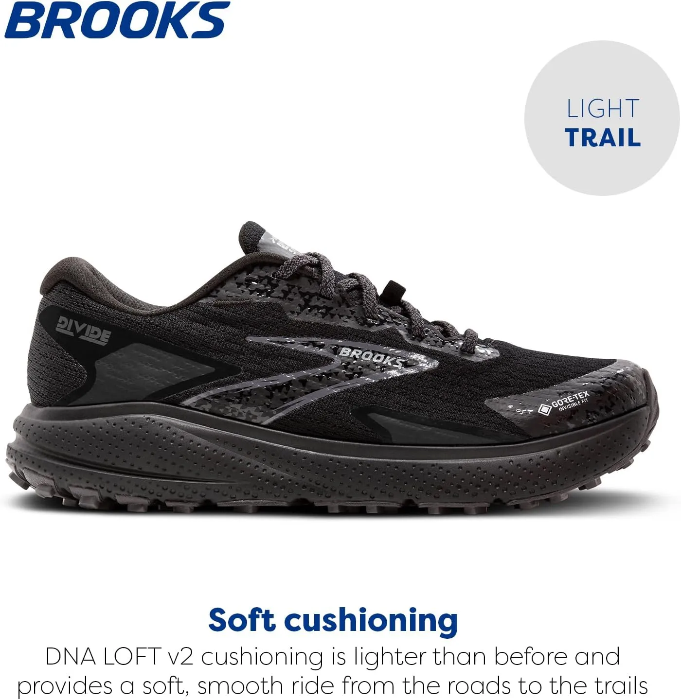 Brooks Mens Divide 5 GTX Waterproof Trail Running Shoe