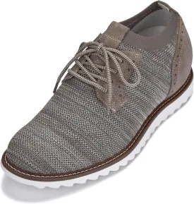 CALTO Men's Invisible Height Increasing Elevator Shoes - Camel Brown Lightweight Lace-up Casual Derby - 3.2 Inches Taller - J1506 - Size 12 D(M) US