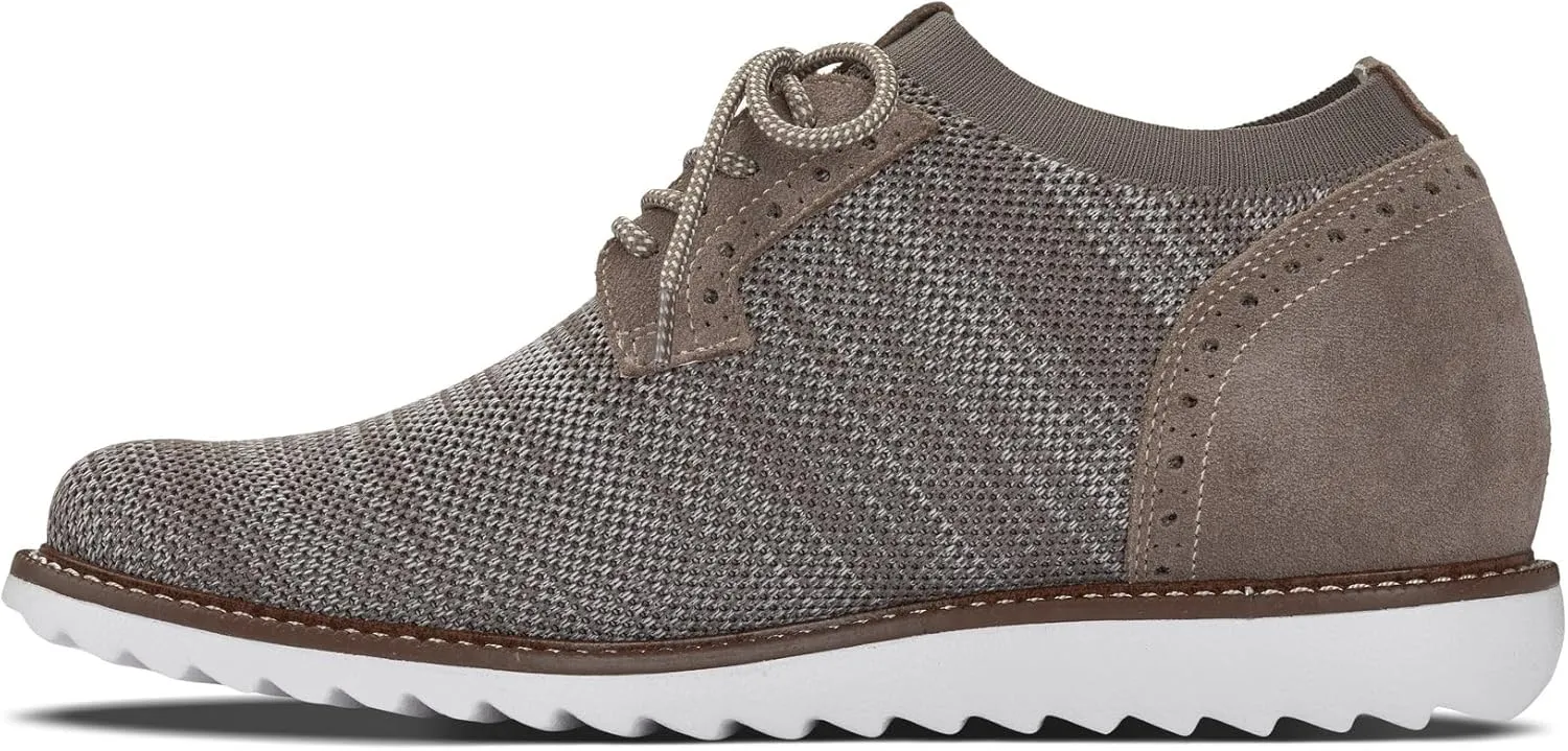 CALTO Men's Invisible Height Increasing Elevator Shoes - Camel Brown Lightweight Lace-up Casual Derby - 3.2 Inches Taller - J1506 - Size 9.5 D(M) US