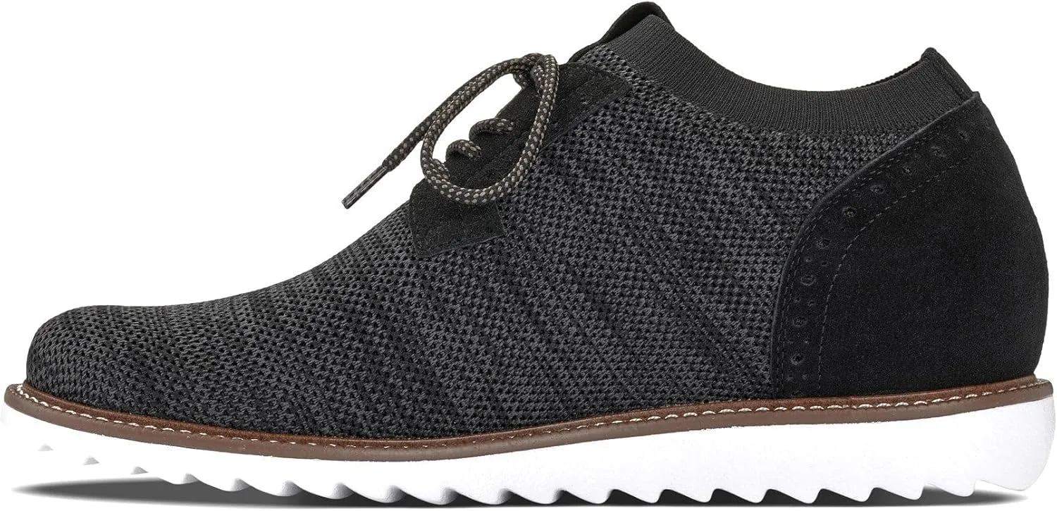 CALTO Men's Invisible Height Increasing Elevator Shoes - Charcoal Grey Lightweight Lace-up Casual Derby - 3.2 Inches Taller - J1504 - Size 9.5 D(M) US