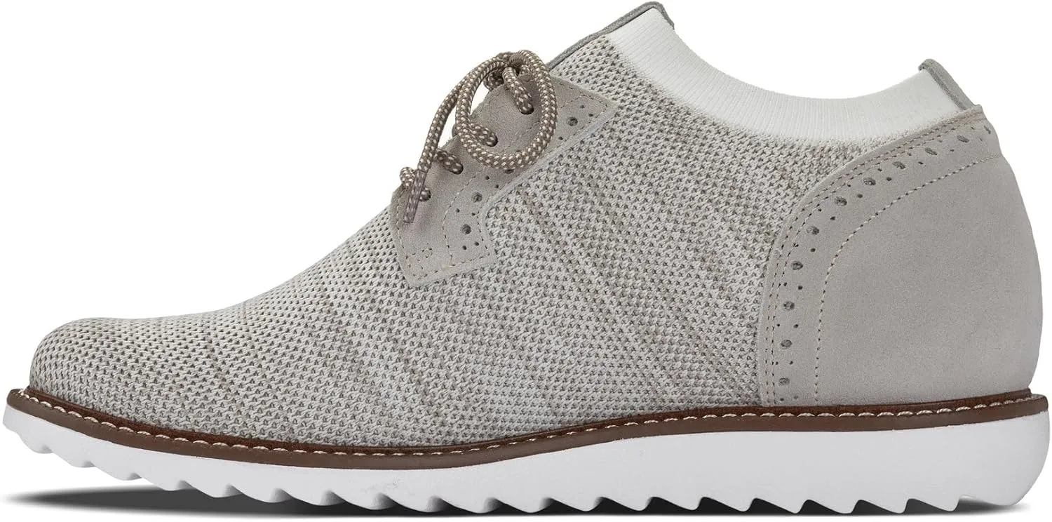 CALTO Men's Invisible Height Increasing Elevator Shoes - Cream Lightweight Lace-up Casual Derby - 3.2 Inches Taller - J1505 - Size 9.5 D(M) US
