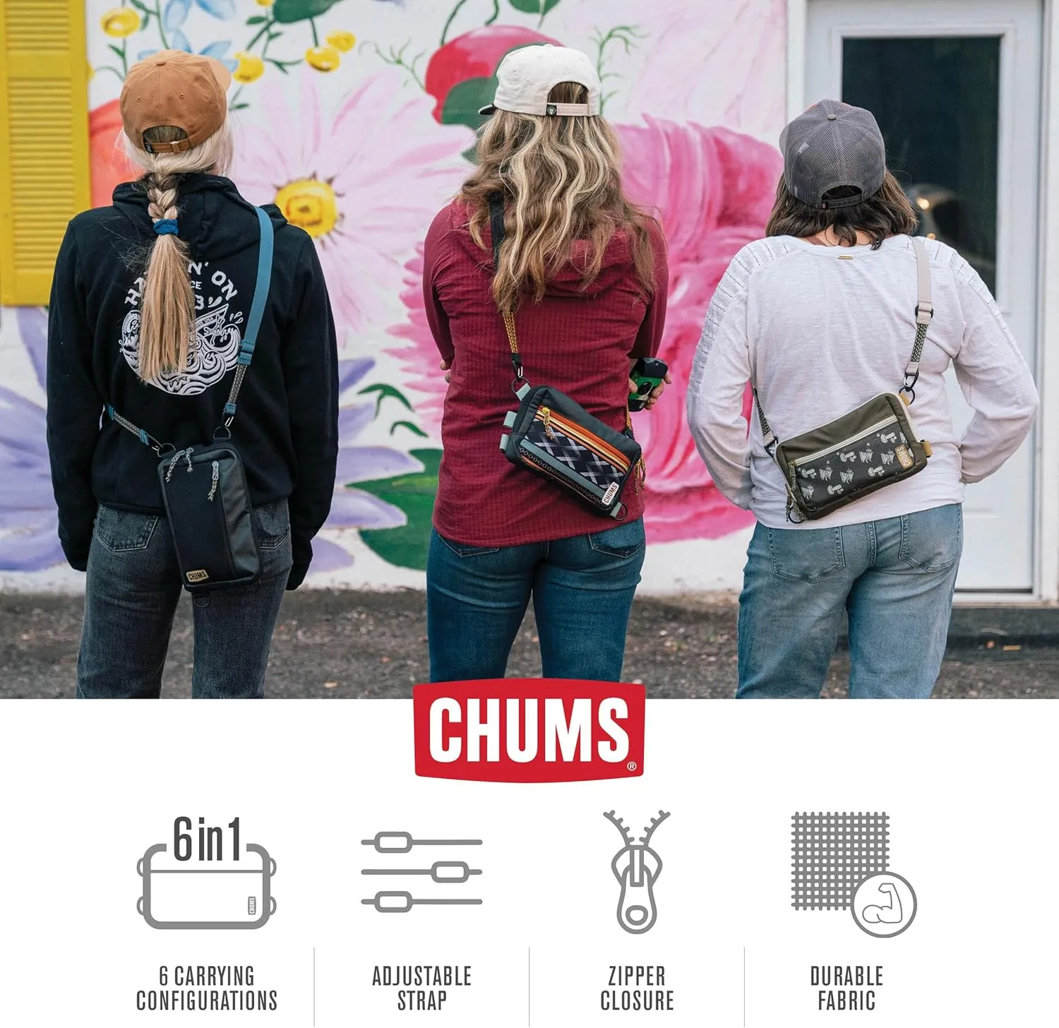 Chums Rover Crossbody Sling Bag for Women & Men ?C Convertible, Multi-Pocket Day Pack for Travel