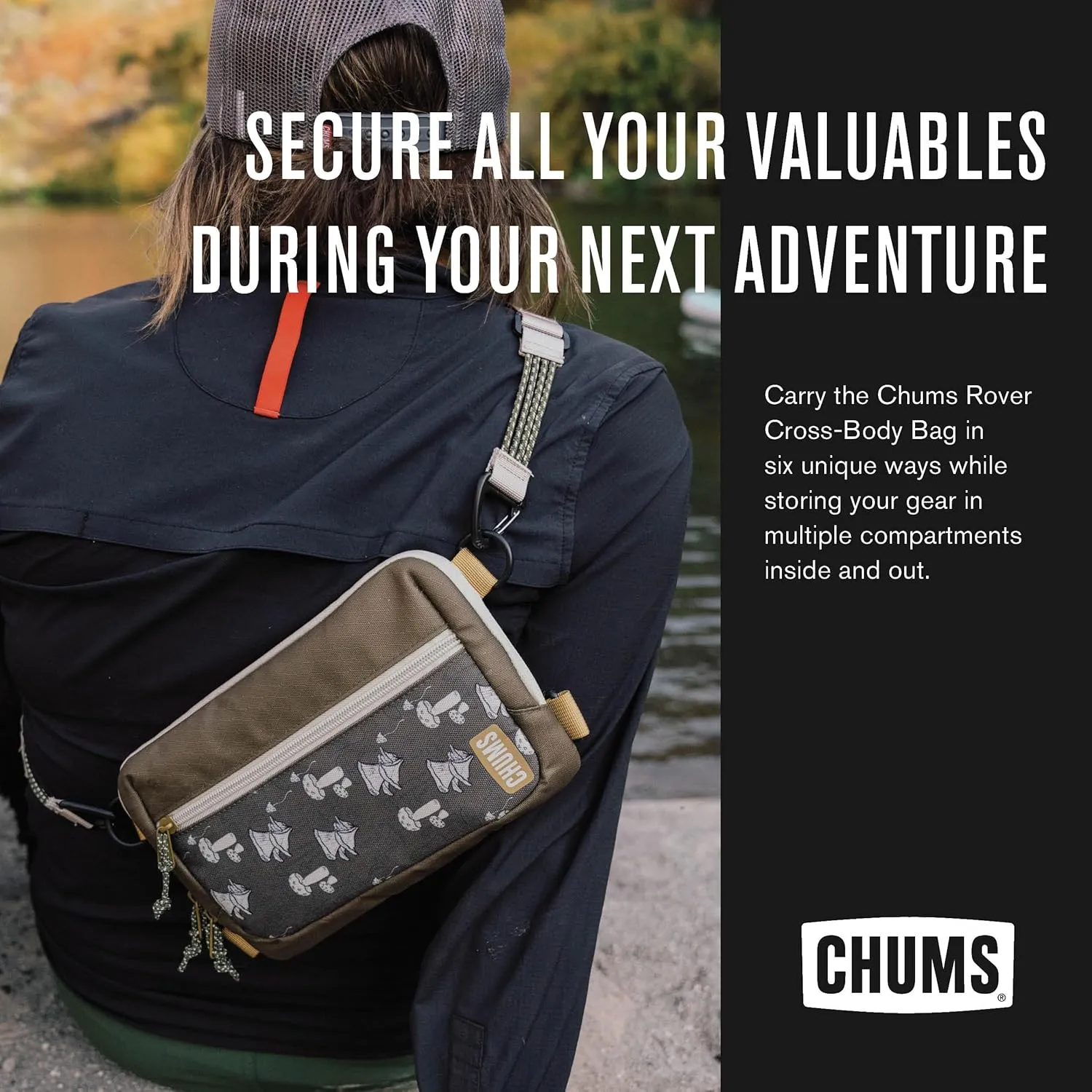 Chums Rover Crossbody Sling Bag for Women & Men ?C Convertible, Multi-Pocket Day Pack for Travel