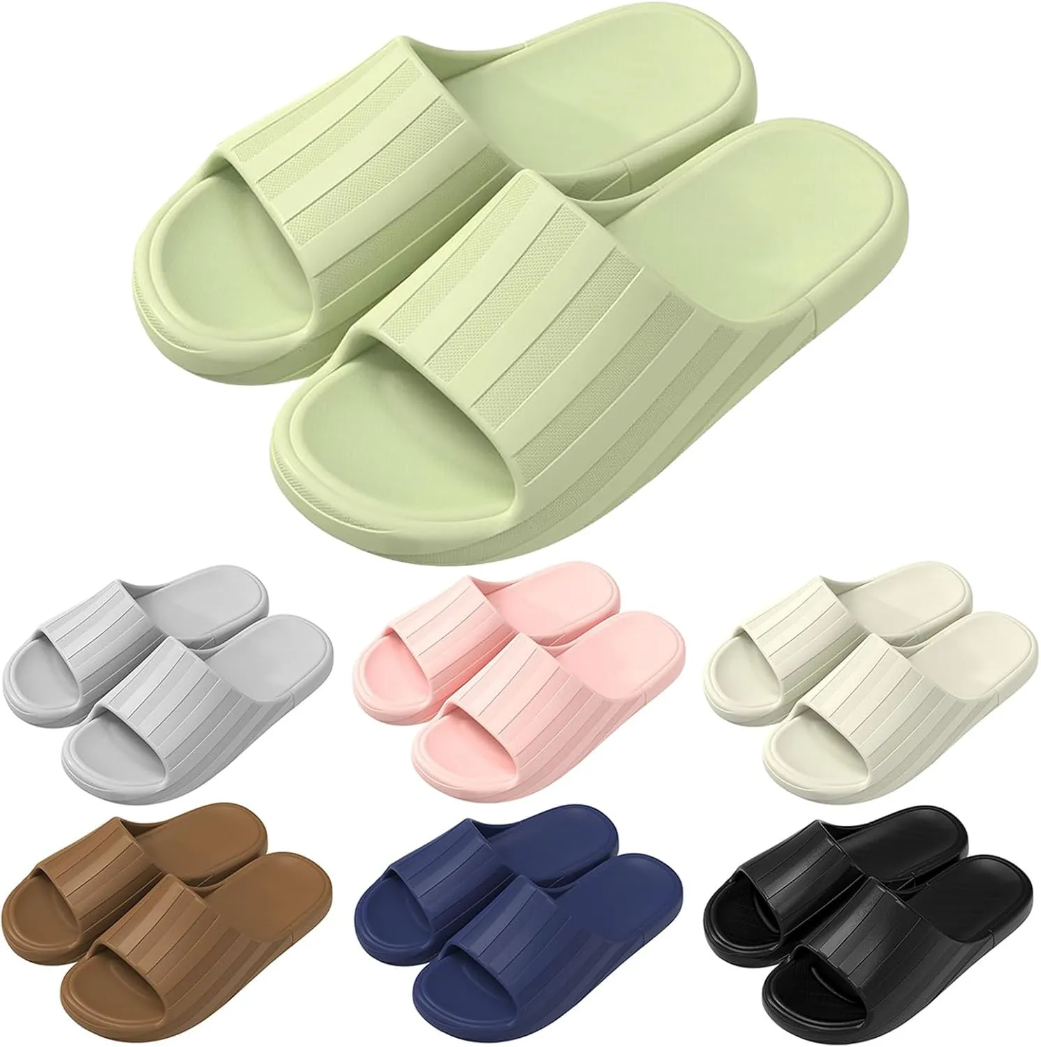Cloud Slides for Women Men Pillow Slippers EVA Anti-Slip Indoor&Outdoor Slippers Sole Shower Slippers Open Toe Sandal