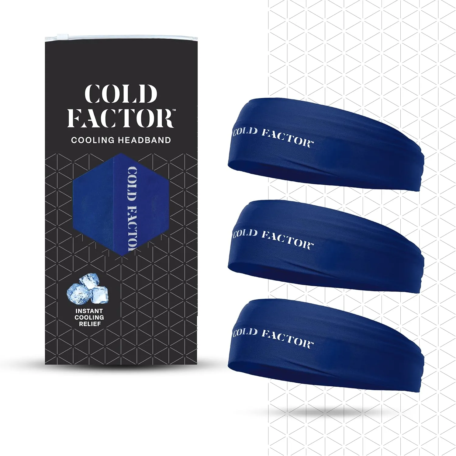 COLD FACTOR Instant Cooling Headband 3 Pack | Advanced Evaporative Comfort for Sports & Outdoor | UPF 50  Protection | Long-Lasting Coolness | Ideal for Fitness, Hiking, Yoga, & Running