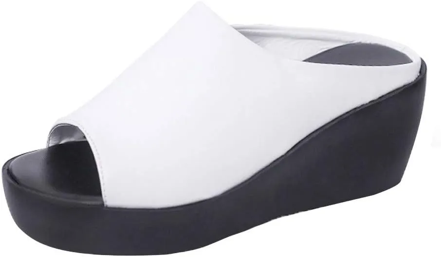 Comfortable Sandals for Women Causual Walking Wedges Sandal Open Toe Slip On Beach Platform Slides Summer Shoes