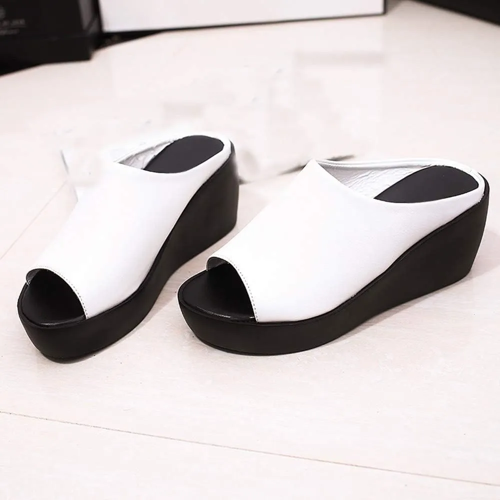 Comfortable Sandals for Women Causual Walking Wedges Sandal Open Toe Slip On Beach Platform Slides Summer Shoes