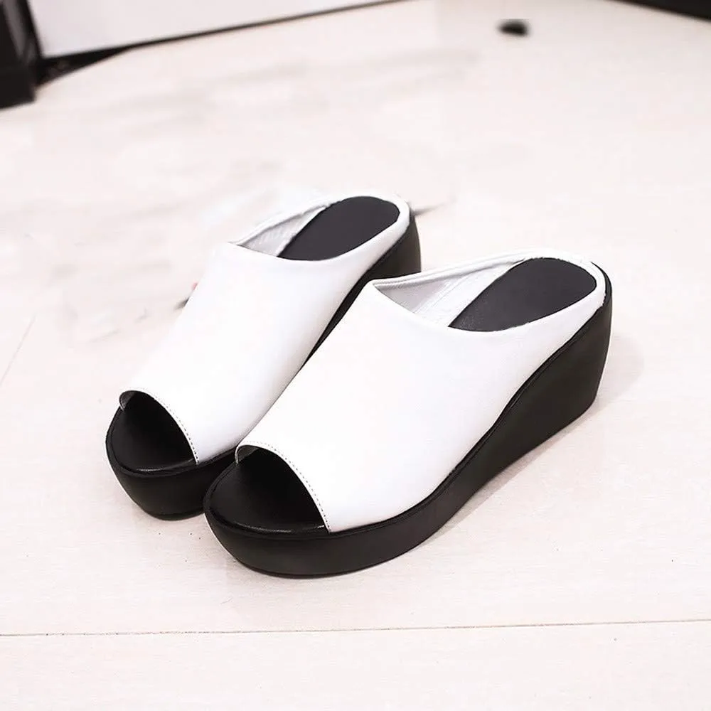 Comfortable Sandals for Women Causual Walking Wedges Sandal Open Toe Slip On Beach Platform Slides Summer Shoes