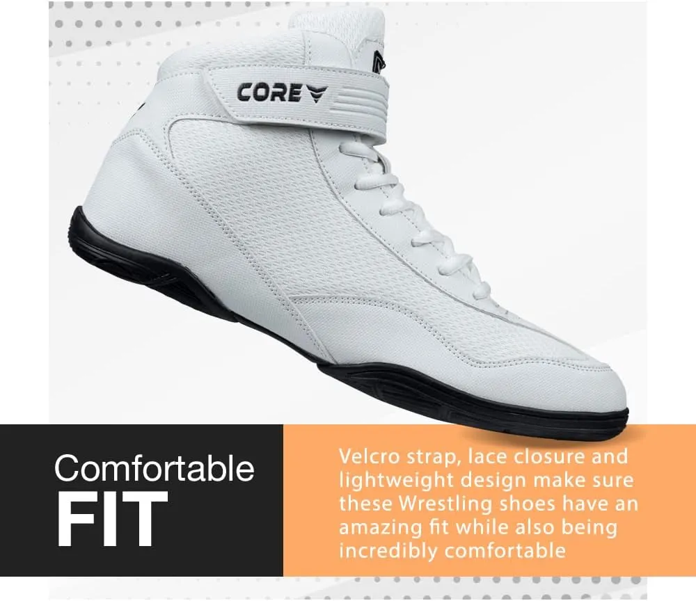 CORE Wrestling Shoes  High Traction Wrestling Shoes for Men, Women, Youth & Kids - Durable Shoes for Wrestling, Boxing, Weightlifting & Bodybuilding  Combat Sports Footwear, Lightweight Gym Shoes
