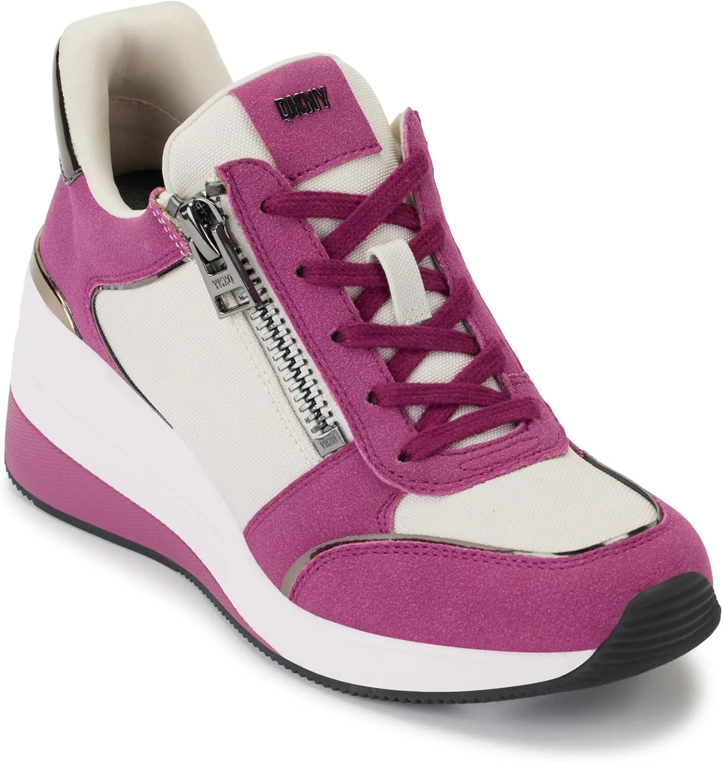DKNY women's Kaden-Lace Up Wedg Sneaker