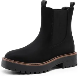 DREAM PAIRS Women's Chelsea Ankle Boots Square Toe Fashion Low Heel Lug Sole Platform Fall Booties Shoes