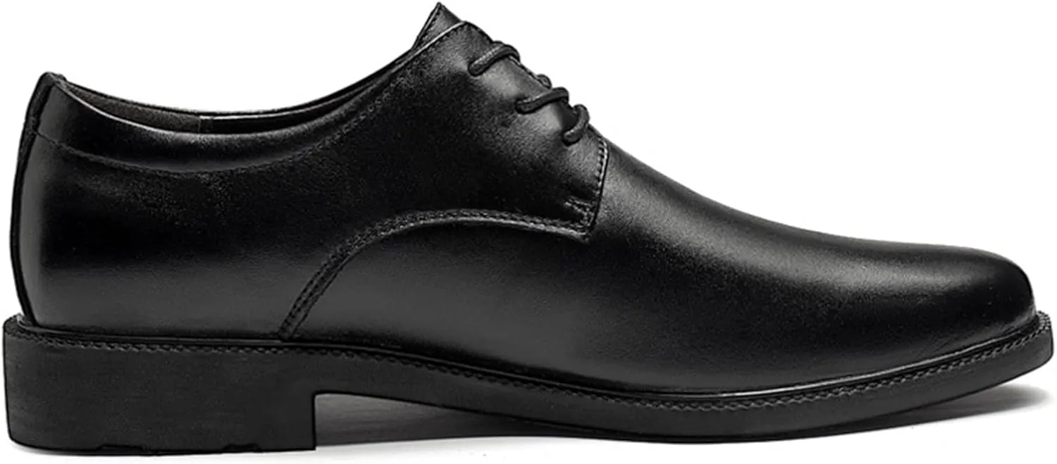 Dress Oxford Shoes for Men Lace Up Height Increasing Elevator Leather Derby Shoes 2.3 Inches Taller Anti-Slip Block Heel Rubber Sole Wedding Suitable for Many Occasions.