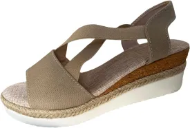 Espadrille Wedge Sandals for Women Slip on Cross Bands Platform Heels Braided Summer Open Toe Casual Sandal Shoes