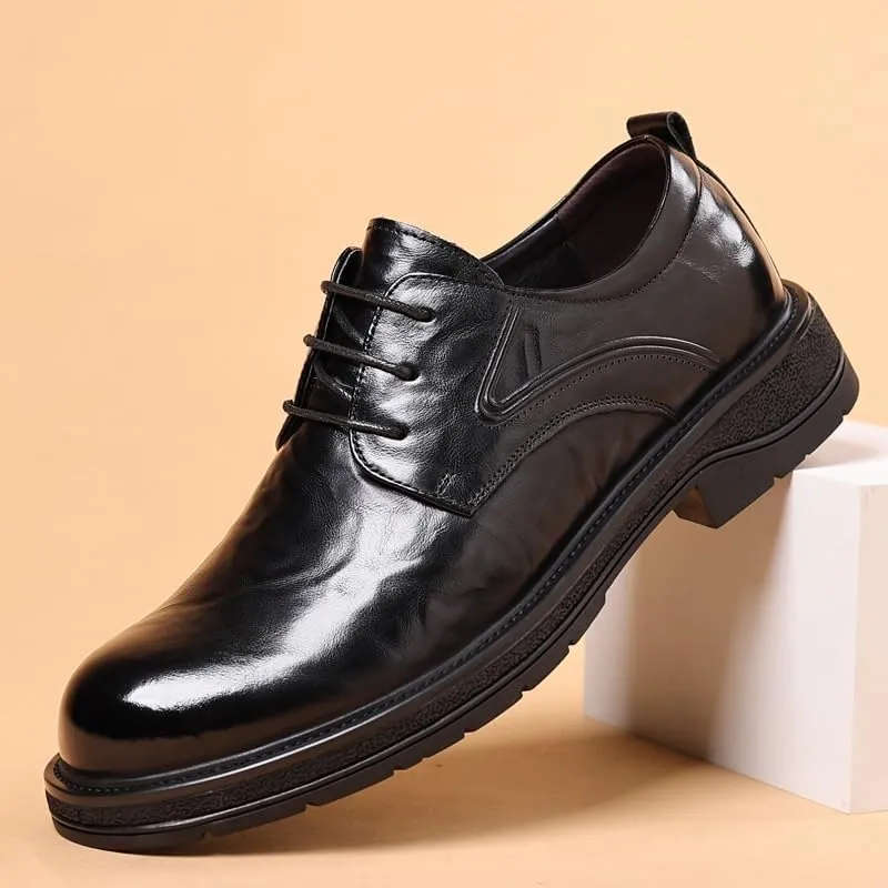 Fashionable Luxury Platform Elevator Oxford Men's Casual Dress Leather Shoes Classic Office Comfortable Formal Shoes