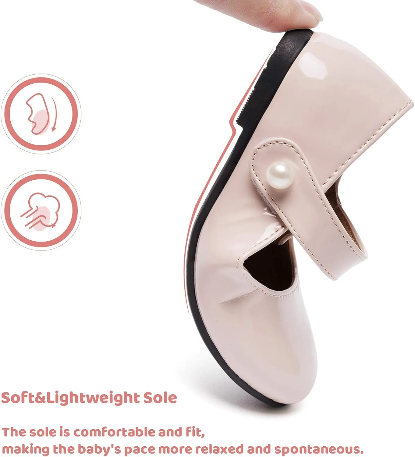 FUNKYMONKEY Toddler/Little Girl Mary Jane Dress Shoes Casual Slip on Ballet Flat