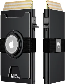 furid Smart Airtag Wallet Men: Metal Wallet with Airtag Holder - Apple Air Tag Wallet for Men Airtag, Slim Minimalist Pop Up Card Wallet