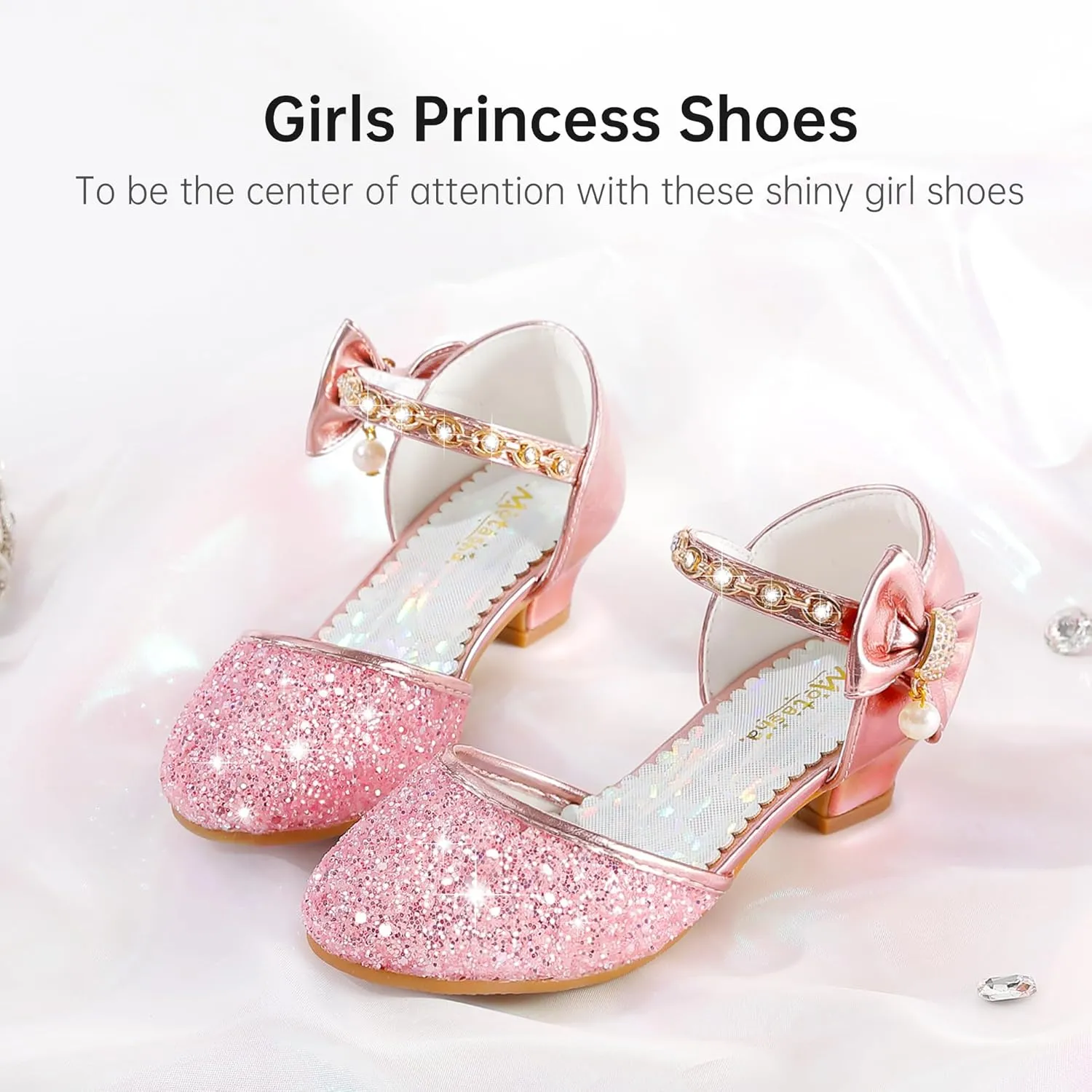 Girls Sandals Closed Toe Heels Wedding Party Girls Dress Shoes Toddler Little Big Kid