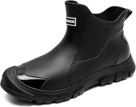 jessie Men's Waterproof Rubber Boots Ankle Rain Boots Mud Booties for Trekking Gardening Farming Camping Fishing Comfortable Sports and Chore Work
