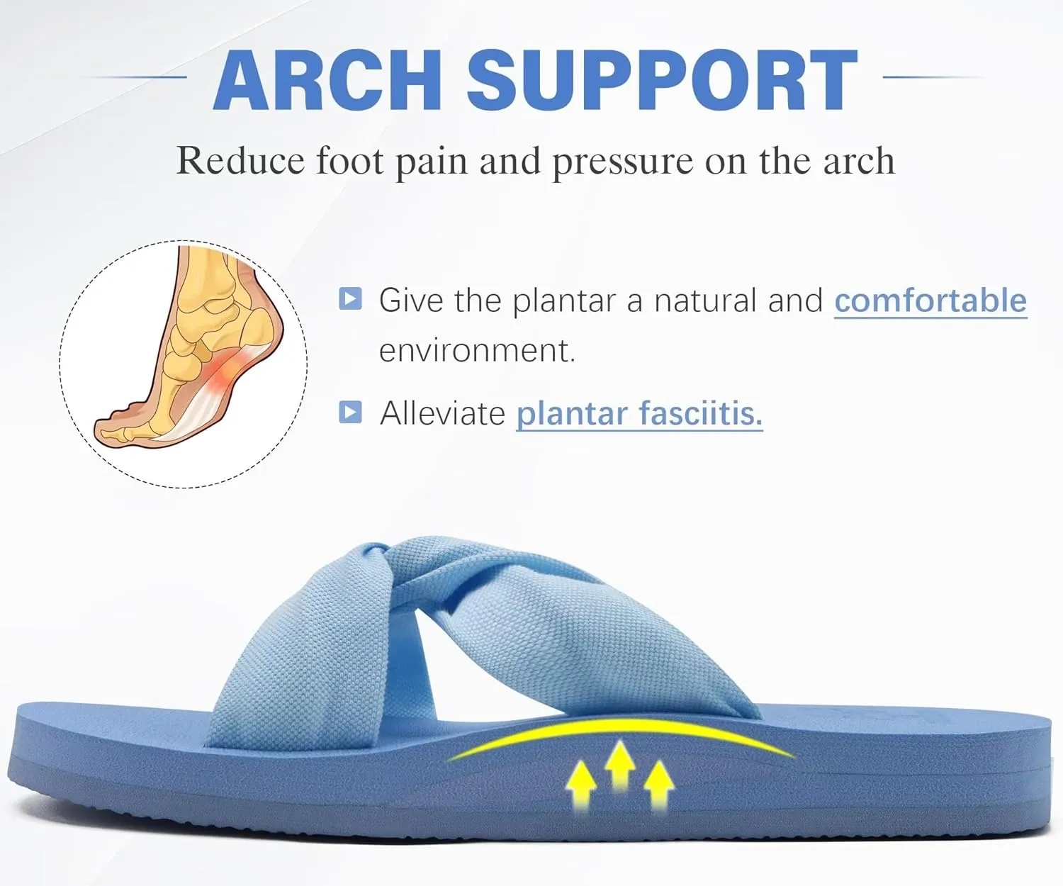 KuaiLu Womens Dressy Sandals with Arch Support Yoga Mat Comfortable Cushion Walking Criss Cross Slides Summer Beach Slip On Indoor Outdoor Slippers