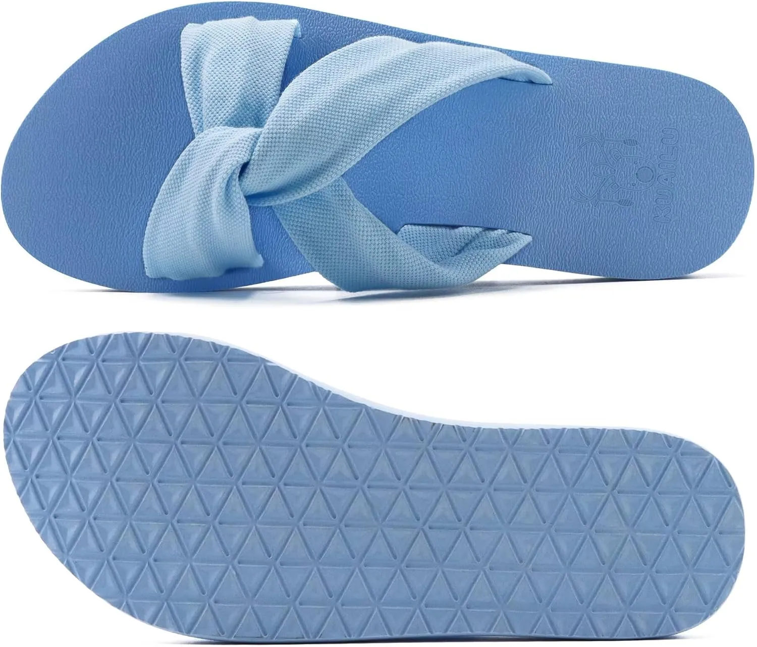 KuaiLu Womens Dressy Sandals with Arch Support Yoga Mat Comfortable Cushion Walking Criss Cross Slides Summer Beach Slip On Indoor Outdoor Slippers