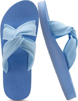 KuaiLu Womens Dressy Sandals with Arch Support Yoga Mat Comfortable Cushion Walking Criss Cross Slides Summer Beach Slip On Indoor Outdoor Slippers