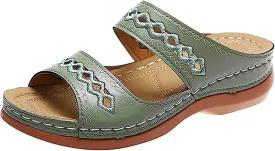 Ladmiple Womens Sandals Dressy Summer Comfort Orthotic Walking Slides Open Toe Arch Support Orthopedic Flip Flops 2024