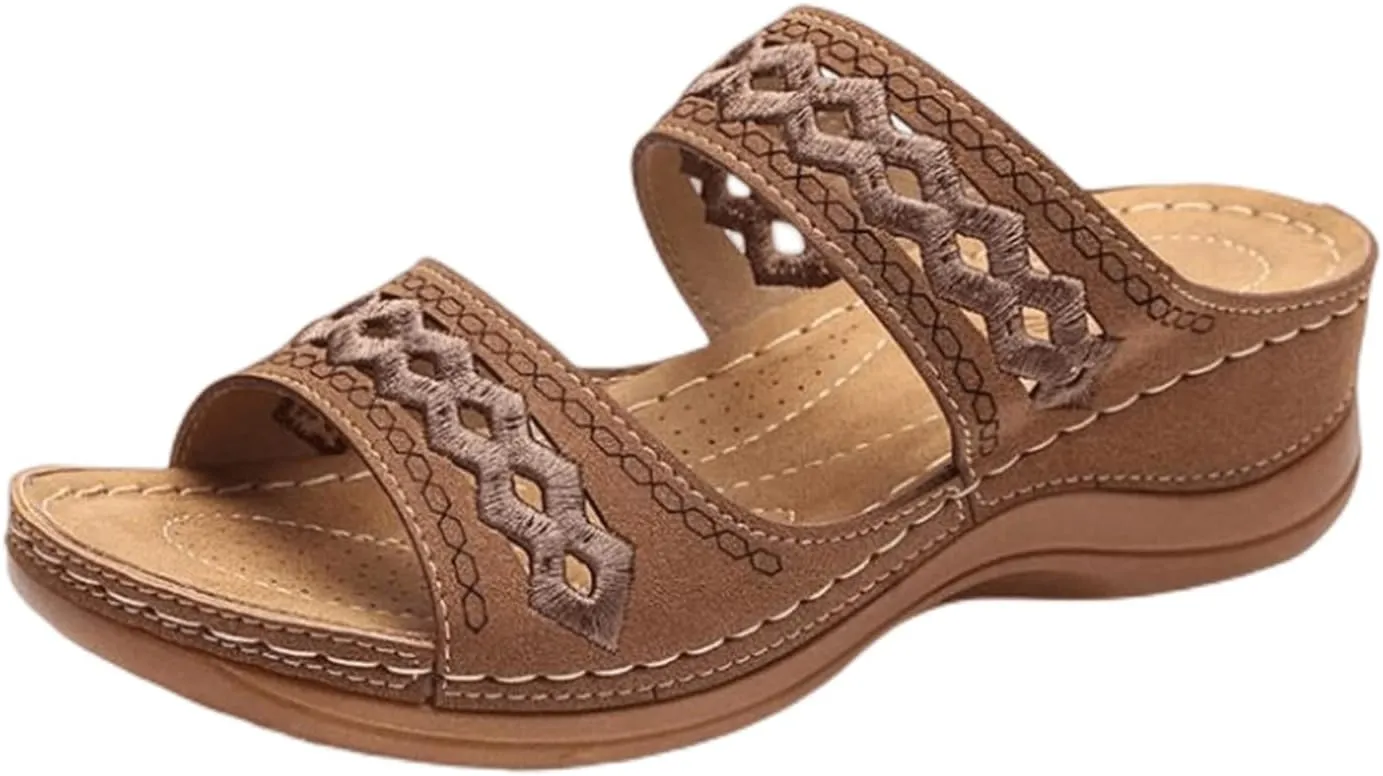 Ladmiple Womens Sandals Dressy Summer Comfort Orthotic Walking Slides Open Toe Arch Support Orthopedic Flip Flops 2024