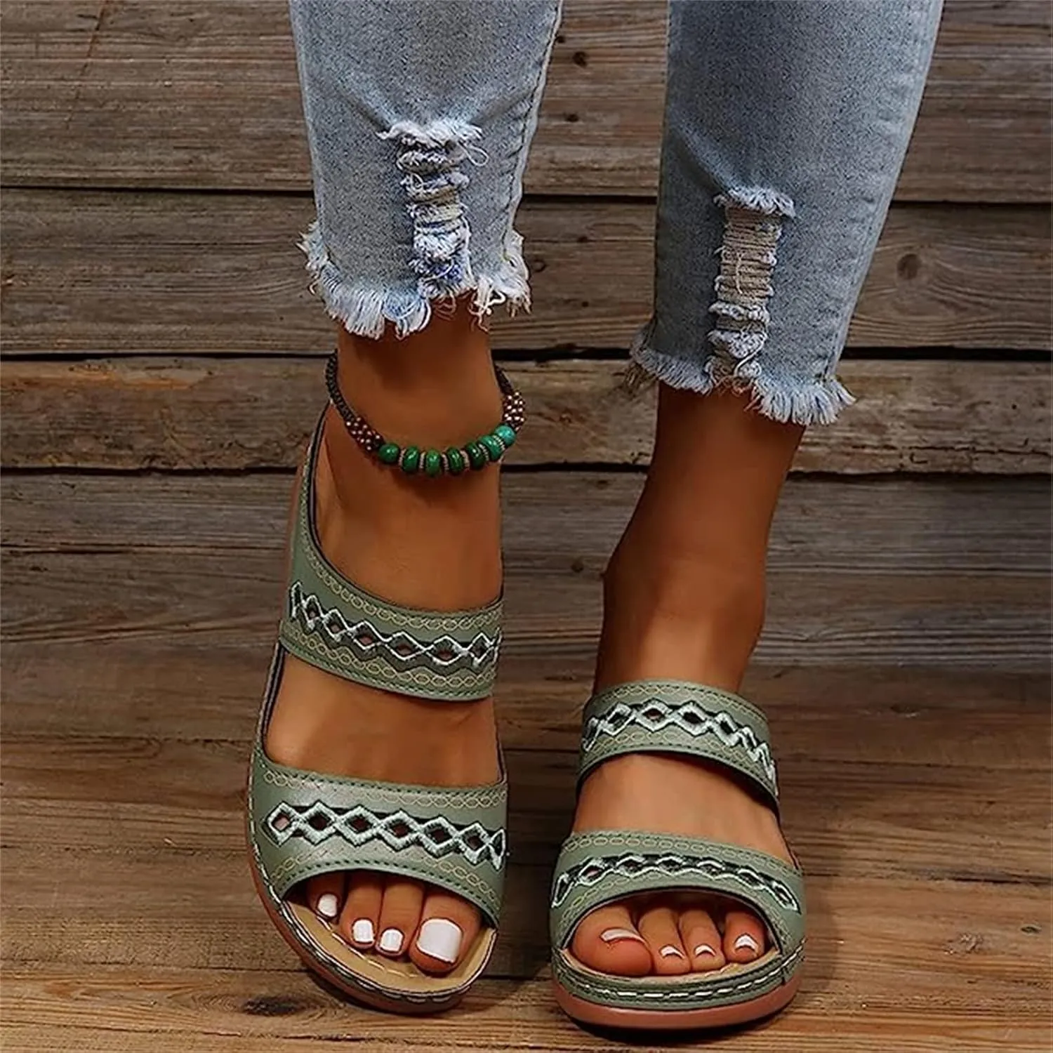 Ladmiple Womens Sandals Dressy Summer Comfort Orthotic Walking Slides Open Toe Arch Support Orthopedic Flip Flops 2024