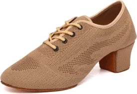 Latin Dance Shoes Women Lace up Ballroom Salsa Tango Practice Teaching