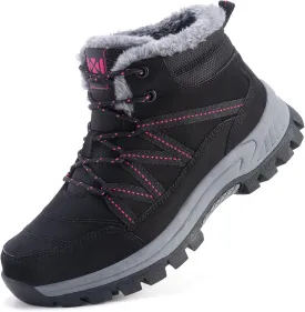 MAIZUN Womens Snow Boots Warm Fur Lined Ankle Boots Lace-Up Anti-slip Cold-Resistant Comfor Winter Boots Outdoor Walking Shoes