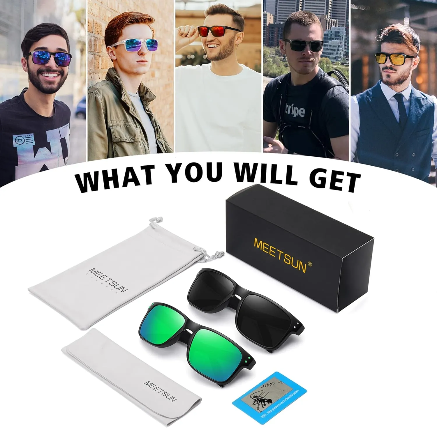 MEETSUN Polarized Sunglasses for Men Women Sports Driving Fishing Glasses UV400 Protection