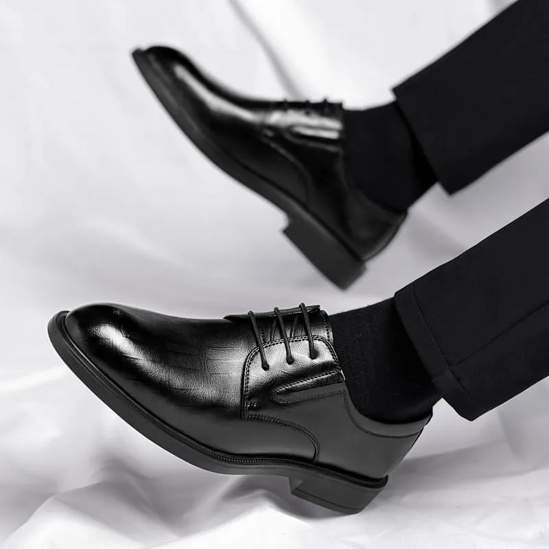 Mens 3.2 Inches Taller Height Increasing Shoes Formal Dress Shoe, Men's Elevator Casual Business